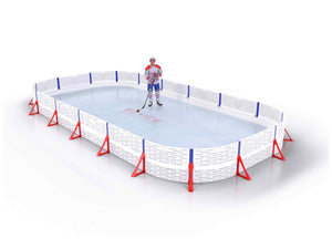 EZ ICE PRO Home Arena System ™ – New Synthetic Ice / Street Hockey Rink: [PRO // 10ft * 45ft // Double-Double-Double // Round Corners // No Bumpers] - 010045DDDRXS