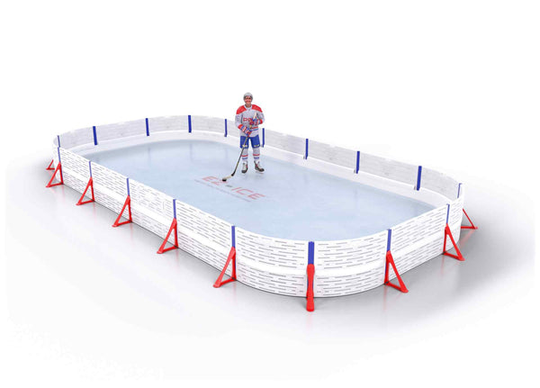 EZ ICE PRO Home Arena System ™ – New Synthetic Ice / Street Hockey Rink: [PRO // 10ft * 25ft // Double-Double-Double // Round Corners // No Bumpers] - 010025DDDRXS