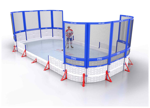 EZ ICE PRO Home Arena System ™ – New Synthetic Ice / Street Hockey Rink: [PRO // 10ft * 20ft // Net-Classic-Net // Round Corners // No Bumpers] - 010020NCNRXS