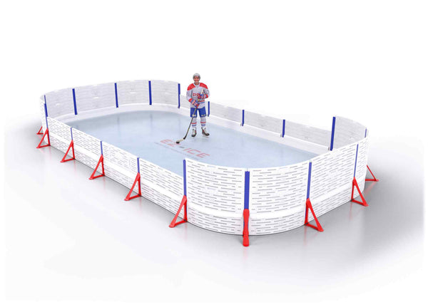 EZ ICE PRO Home Arena System ™ – New Synthetic Ice / Street Hockey Rink: [PRO // 15ft * 30ft // Arena-Double-Arena // Round Corners // No Bumpers] - 015030ADARXS
