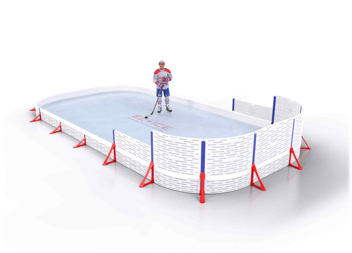 EZ ICE PRO Home Arena System ™ – New Synthetic Ice / Street Hockey Rink: [PRO // 15ft * 20ft // Classic-Classic-Arena // Round Corners // No Bumpers] - 015020CCARXS
