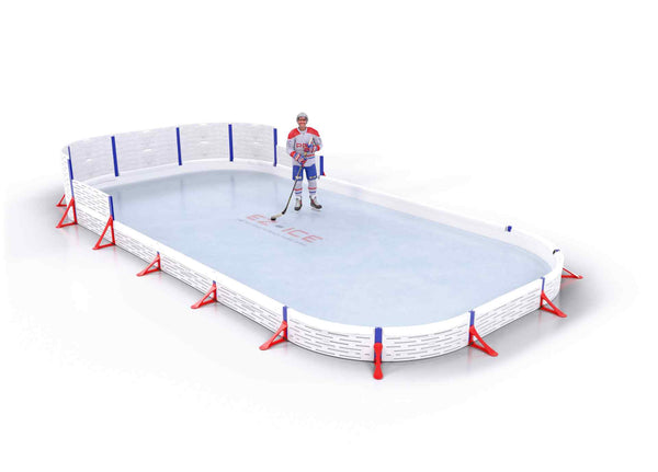 EZ ICE PRO Home Arena System ™ – New Synthetic Ice / Street Hockey Rink: [PRO // 10ft * 15ft // Arena-Classic-Classic // Round Corners // No Bumpers] - 010015ACCRXS