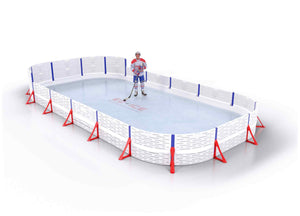 EZ ICE PRO Home Arena System ™ – New Synthetic Ice / Street Hockey Rink: [PRO // 15ft * 30ft // Arena-Double-Double // Round Corners // No Bumpers] - 015030ADDRXS
