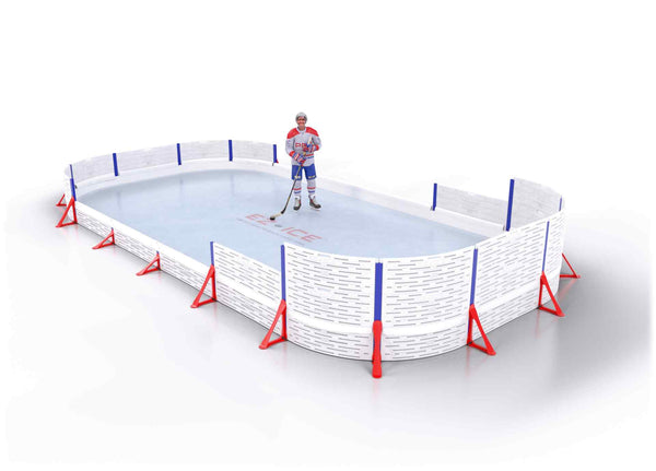 EZ ICE PRO Home Arena System ™ – New Synthetic Ice / Street Hockey Rink: [PRO // 15ft * 30ft // Double-Classic-Arena // Round Corners // No Bumpers] - 015030DCARXS
