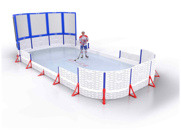 EZ ICE PRO Home Arena System ™ – New Synthetic Ice / Street Hockey Rink: [PRO // 15ft * 30ft // Net-Classic-Arena // Round Corners // No Bumpers] - 015030NCARXS