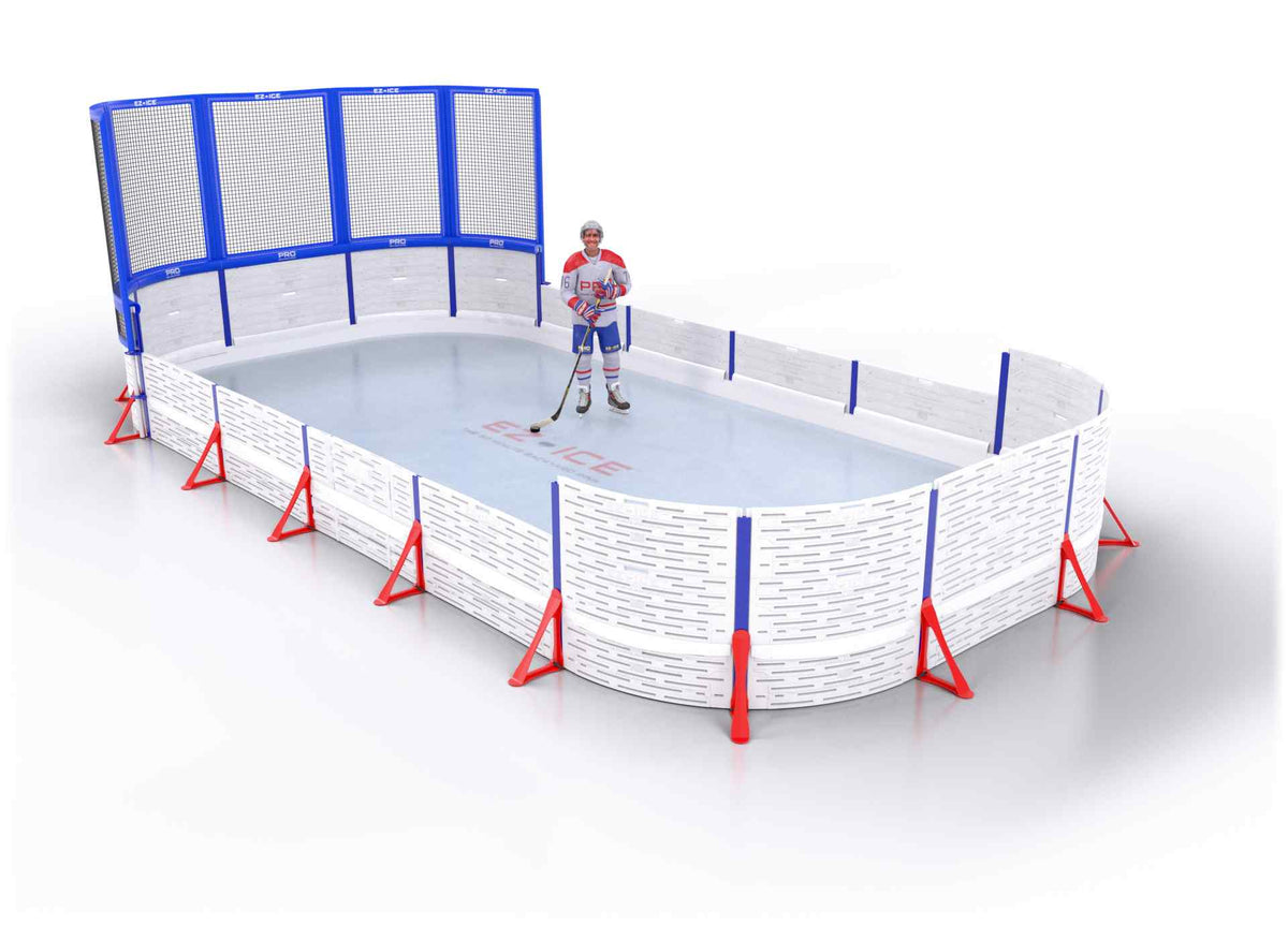 EZ ICE PRO Home Arena System ™ – New Rink: [PRO // 15ft * 30ft // Net-Double-Arena // Round Corners // No Bumpers] - 015030NDARXX