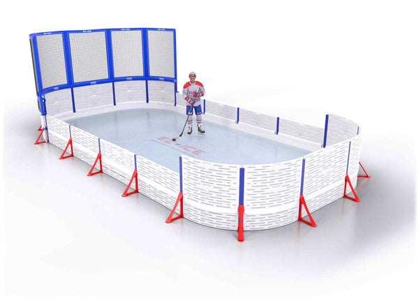 EZ ICE PRO Home Arena System ™ – New Rink: [PRO // 15ft * 40ft // Net-Double-Arena // Round Corners // No Bumpers] - 015040NDARXX