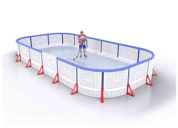 EZ ICE PRO Home Arena System ™ – New Synthetic Ice / Street Hockey Rink: [PRO // 15ft * 15ft // Arena-Arena-Arena // Round Corners // With Bumpers] - 015015AAARBS