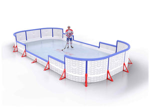 EZ ICE PRO Home Arena System ™ – New Synthetic Ice / Street Hockey Rink: [PRO // 15ft * 30ft // Arena-Classic-Arena // Round Corners // With Bumpers] - 015030ACARBS