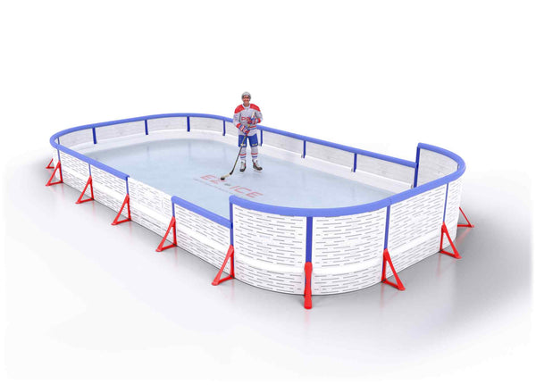 EZ ICE PRO Home Arena System ™ – New Synthetic Ice / Street Hockey Rink: [PRO // 15ft * 20ft // Double-Double-Arena // Round Corners // With Bumpers] - 015020DDARBS