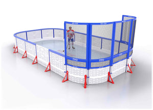 EZ ICE PRO Home Arena System ™ – New Rink: [PRO // 15ft * 40ft // Arena-Arena-Net // Round Corners // With Bumpers] - 015040AANRBX