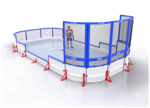 EZ ICE PRO Home Arena System ™ – New Rink: [PRO // 15ft * 25ft // Arena-Classic-Net // Round Corners // With Bumpers] - 015025ACNRBX