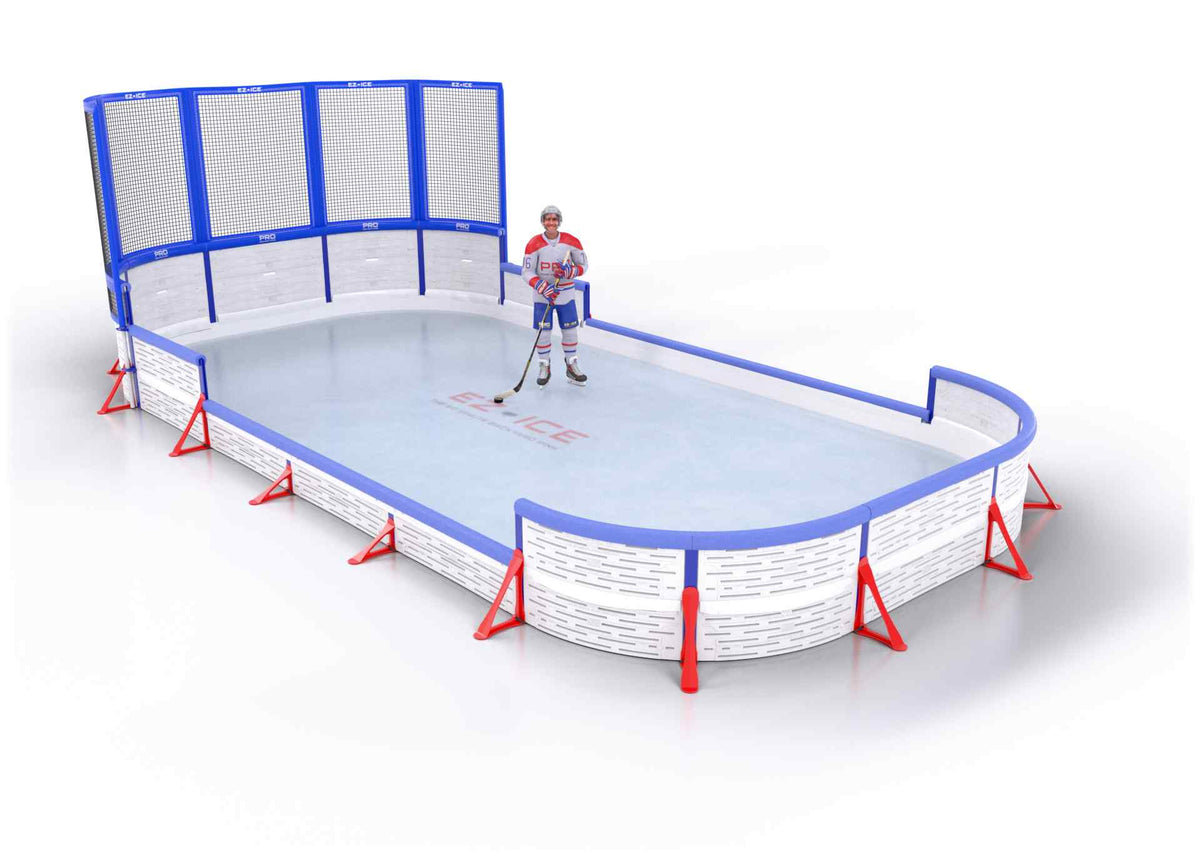 EZ ICE PRO Home Arena System ™ – New Rink: [PRO // 15ft * 20ft // Net-Classic-Double // Round Corners // With Bumpers] - 015020NCDRBX