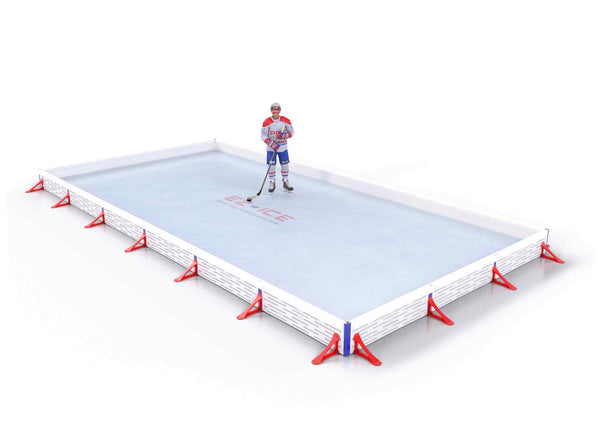 EZ ICE PRO Home Arena System ™ – New Synthetic Ice / Street Hockey Rink: [PRO // 10ft * 55ft // Classic-Classic-Classic // Square Corners // No Bumpers] - 010055CCCSXS