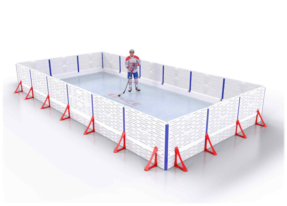 EZ ICE PRO Home Arena System ™ – New Synthetic Ice / Street Hockey Rink: [PRO // 10ft * 15ft // Arena-Arena-Arena // Square Corners // No Bumpers] - 010015AAASXS