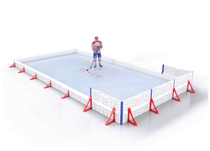 EZ ICE PRO Home Arena System ™ – New Synthetic Ice / Street Hockey Rink: [PRO // 15ft * 30ft // Classic-Classic-Double // Square Corners // No Bumpers] - 015030CCDSXS