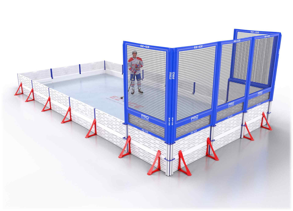 EZ ICE PRO Home Arena System ™ – New Rink: [PRO // 15ft * 30ft // Double-Double-Net // Square Corners // No Bumpers] - 015030DDNSXX
