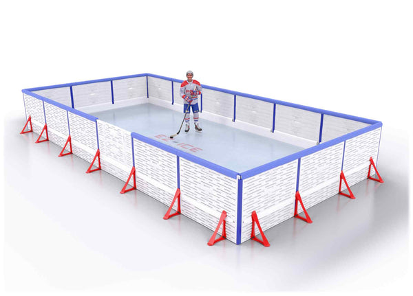 EZ ICE PRO Home Arena System ™ – New Synthetic Ice / Street Hockey Rink: [PRO // 15ft * 30ft // Arena-Arena-Arena // Square Corners // With Bumpers] - 015030AAASBS