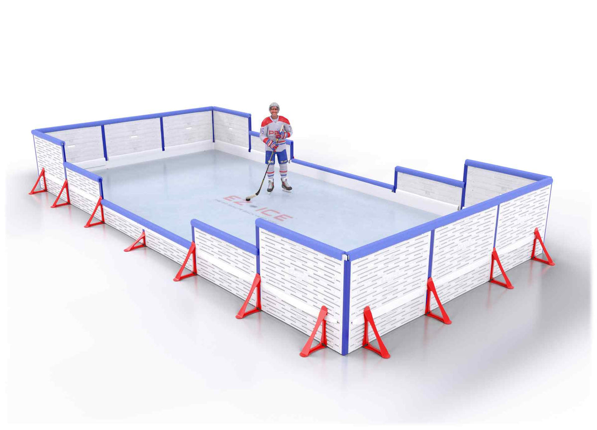 EZ ICE PRO Home Arena System ™ – New Rink: [PRO // 10ft * 25ft // Arena-Classic-Arena // Square Corners // With Bumpers] - 010025ACASBX