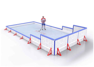 EZ ICE PRO Home Arena System ™ – New Synthetic Ice / Street Hockey Rink: [PRO // 15ft * 30ft // Classic-Classic-Arena // Square Corners // With Bumpers] - 015030CCASBS