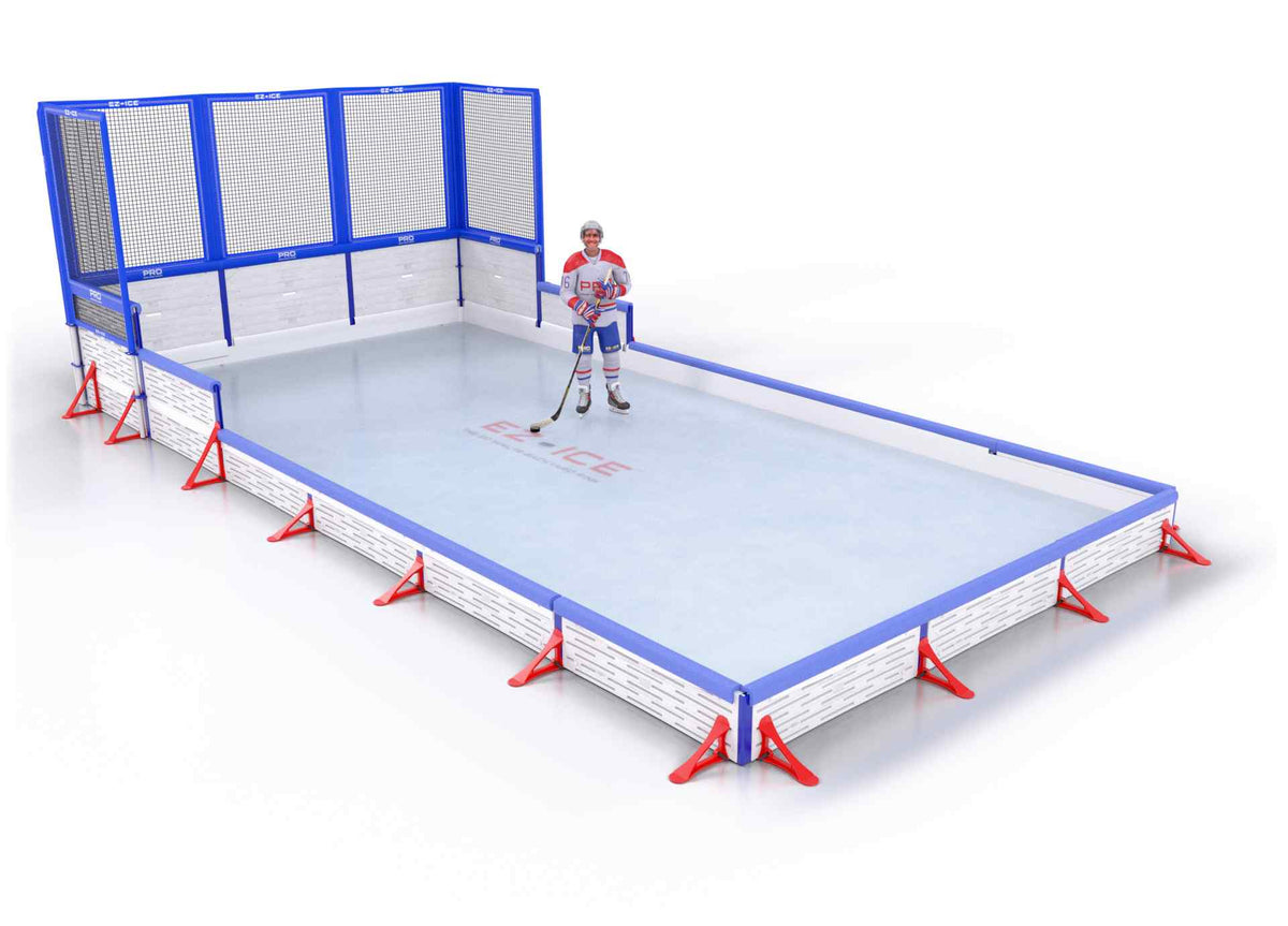 EZ ICE PRO Home Arena System ™ – Upgrade from [PRO // 10ft * 30ft // Classic-Classic-Classic // Square Corners // With Bumpers] to [PRO // 10ft * 30ft // Net-Classic-Classic // Square Corners // With Bumpers] - WUP000039465