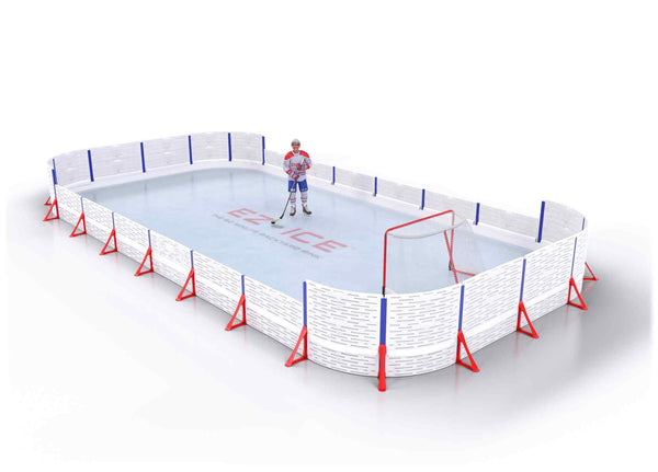 EZ ICE PRO Home Arena System ™ – New Synthetic Ice / Street Hockey Rink: [PRO // 20ft * 40ft // Arena-Double-Arena // Round Corners // No Bumpers] - 020040ADARXS