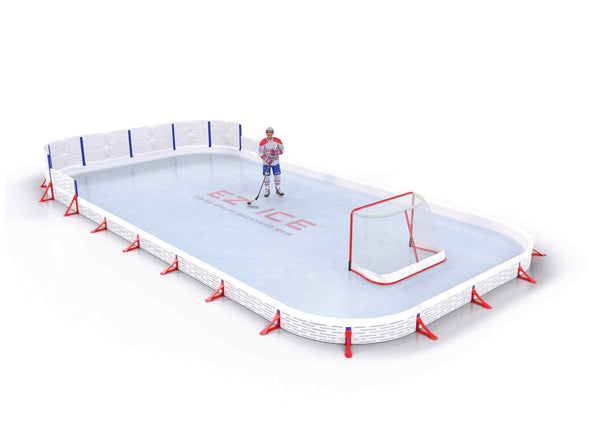 EZ ICE PRO Home Arena System ™ – New Synthetic Ice / Street Hockey Rink: [PRO // 20ft * 40ft // Arena-Classic-Classic // Round Corners // No Bumpers] - 020040ACCRXS