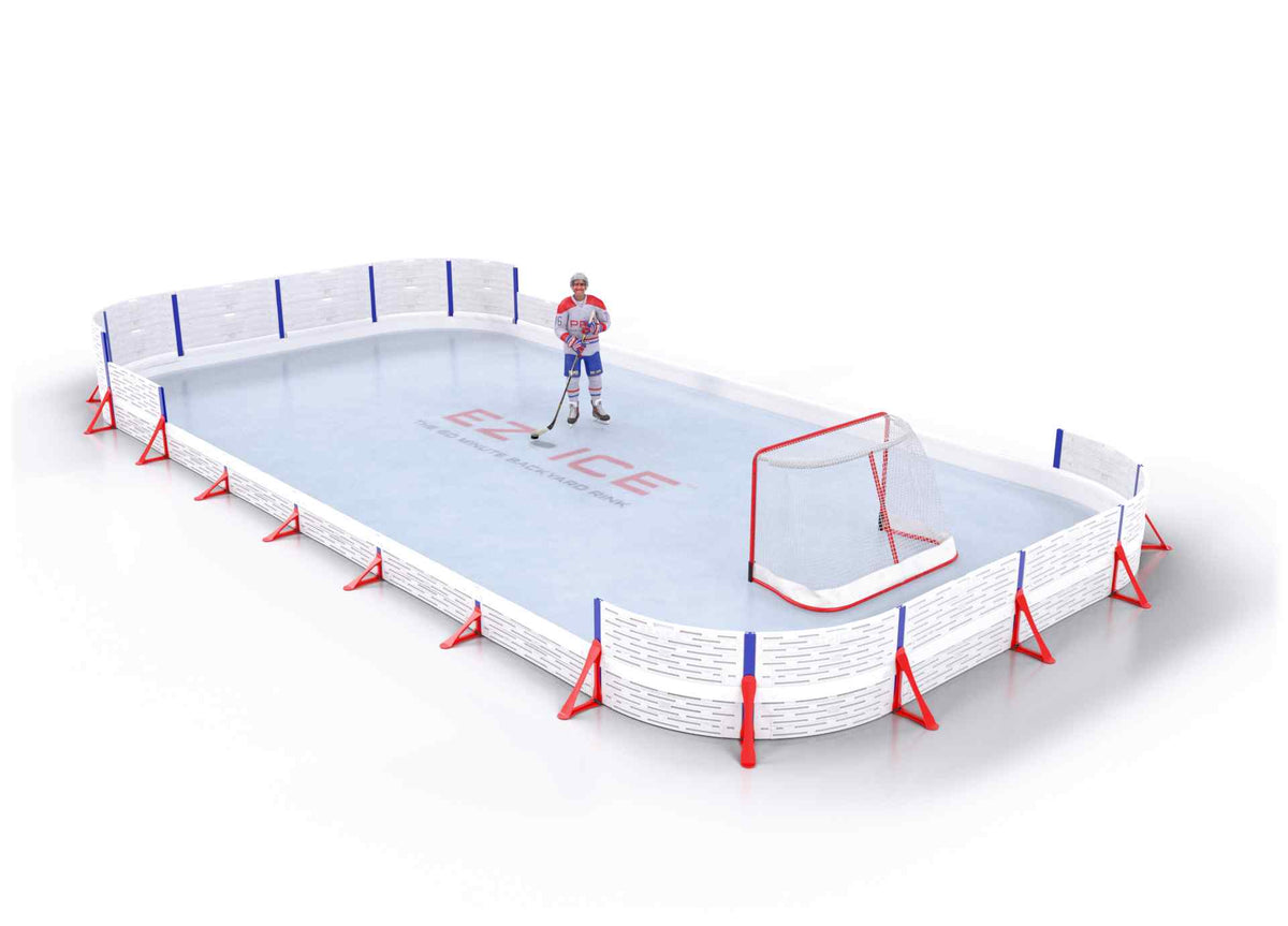 EZ ICE PRO Home Arena System ™ – New Synthetic Ice / Street Hockey Rink: [PRO // 20ft * 40ft // Arena-Classic-Double // Round Corners // No Bumpers] - 020040ACDRXS