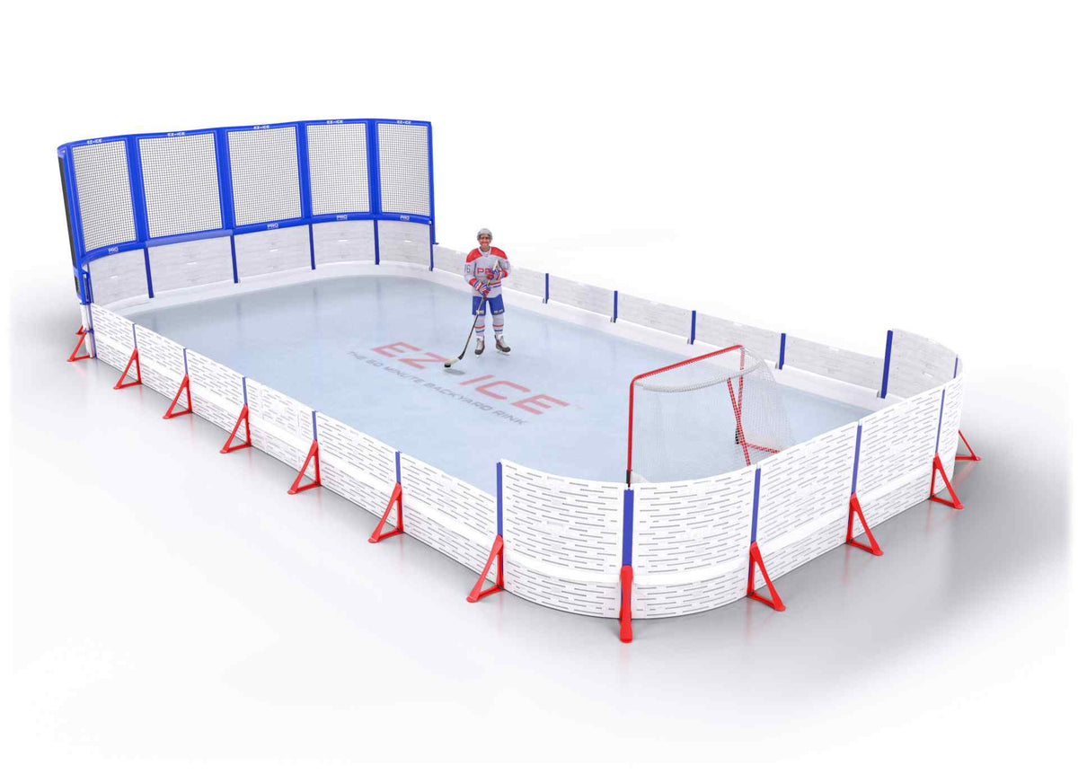 EZ ICE PRO Home Arena System ™ – New Rink: [PRO // 20ft * 40ft // Net-Double-Arena // Round Corners // No Bumpers] - 020040NDARXX