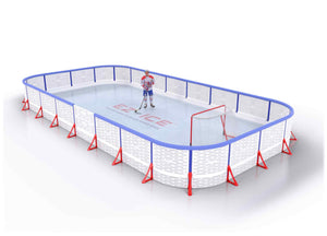 EZ ICE PRO Home Arena System ™ – New Synthetic Ice / Street Hockey Rink: [PRO // 20ft * 40ft // Arena-Arena-Arena // Round Corners // With Bumpers] - 020040AAARBS