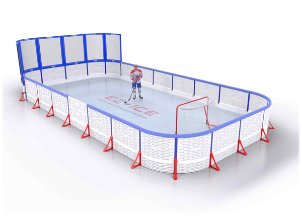 EZ ICE PRO Home Arena System ™ – New Synthetic Ice / Street Hockey Rink: [PRO // 20ft * 25ft // Net-Arena-Arena // Round Corners // With Bumpers] - 020025NAARBS
