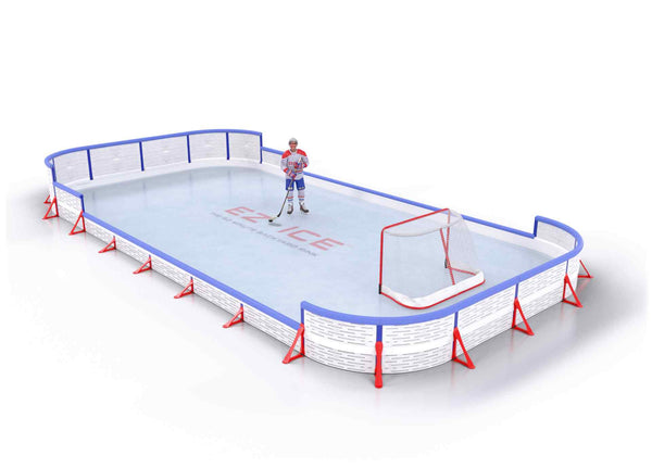 EZ ICE PRO Home Arena System ™ – New Rink: [PRO // 20ft * 60ft // Arena-Classic-Double // Round Corners // With Bumpers] - 020060ACDRBX