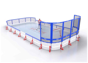 EZ ICE PRO Home Arena System ™ – New Rink: [PRO // 20ft * 20ft // Arena-Double-Net // Round Corners // With Bumpers] - 020020ADNRBX