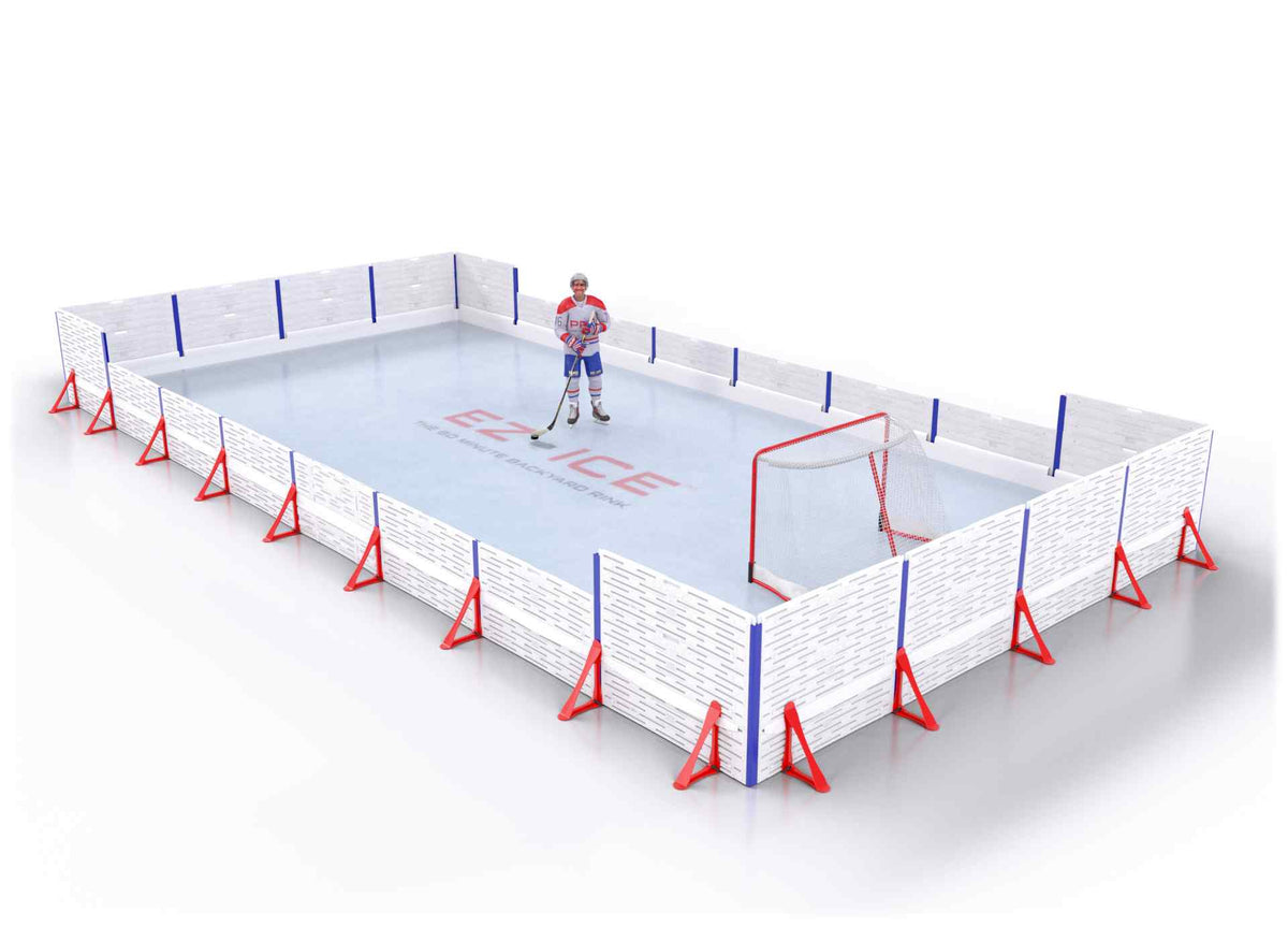 EZ ICE PRO Home Arena System ™ – New Synthetic Ice / Street Hockey Rink: [PRO // 20ft * 40ft // Arena-Double-Arena // Square Corners // No Bumpers] - 020040ADASXS