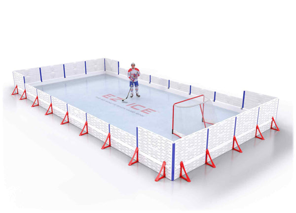 EZ ICE PRO Home Arena System ™ – New Synthetic Ice / Street Hockey Rink: [PRO // 20ft * 40ft // Arena-Double-Arena // Square Corners // No Bumpers] - 020040ADASXS