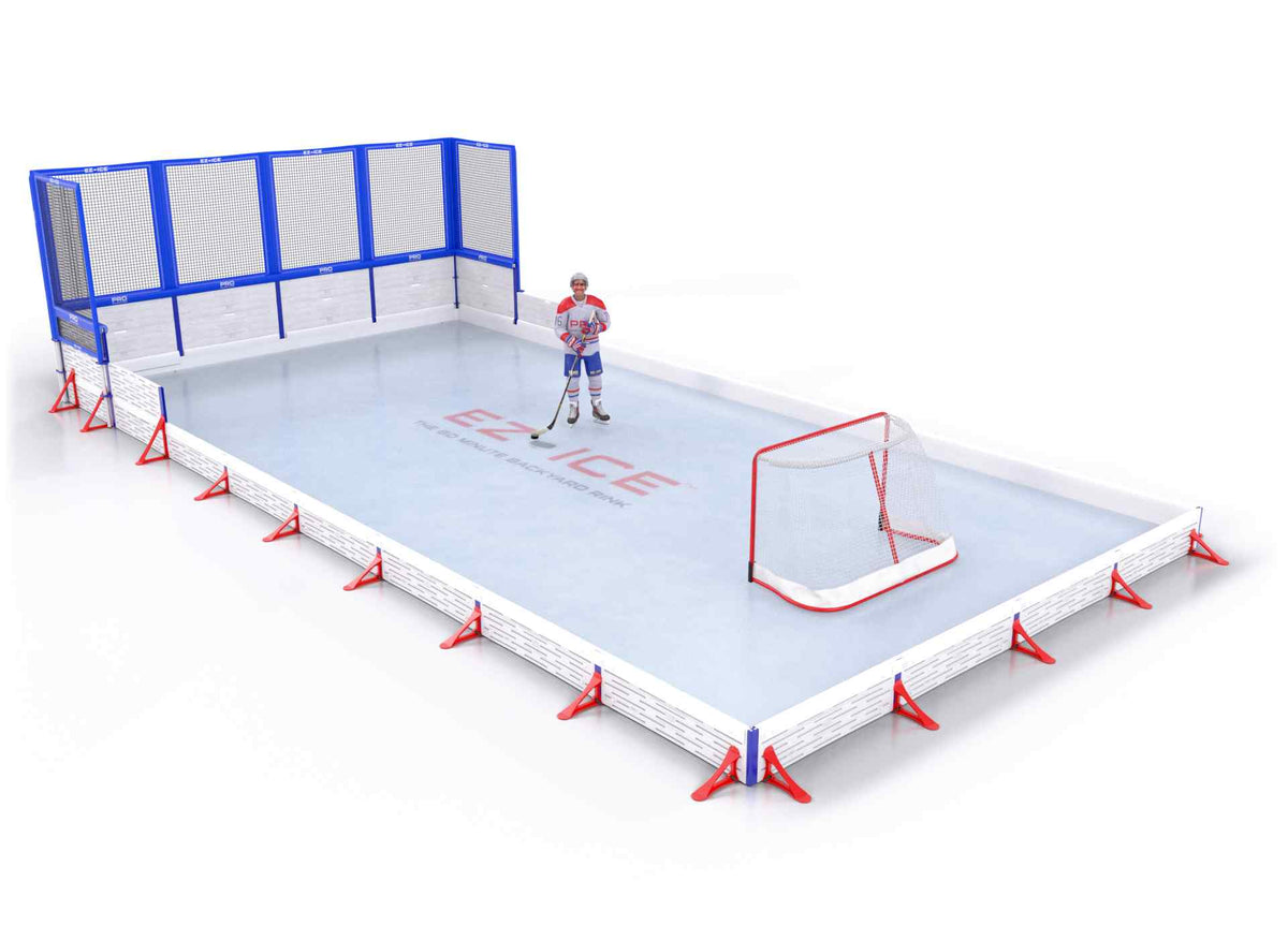 EZ ICE PRO Home Arena System ™ – Upgrade from [PRO // 15ft * 30ft // Classic-Classic-Classic // Square Corners // No Bumpers] to [PRO // 20ft * 40ft // Net-Classic-Classic // Square Corners // No Bumpers] - WUP000038204
