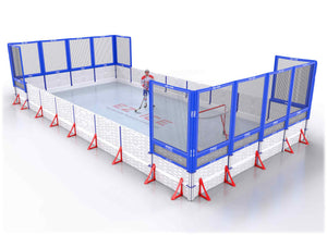 EZ ICE PRO Home Arena System ™ – New Synthetic Ice / Street Hockey Rink: [PRO // 20ft * 40ft // Net-Arena-Net // Square Corners // No Bumpers] - 020040NANSXS