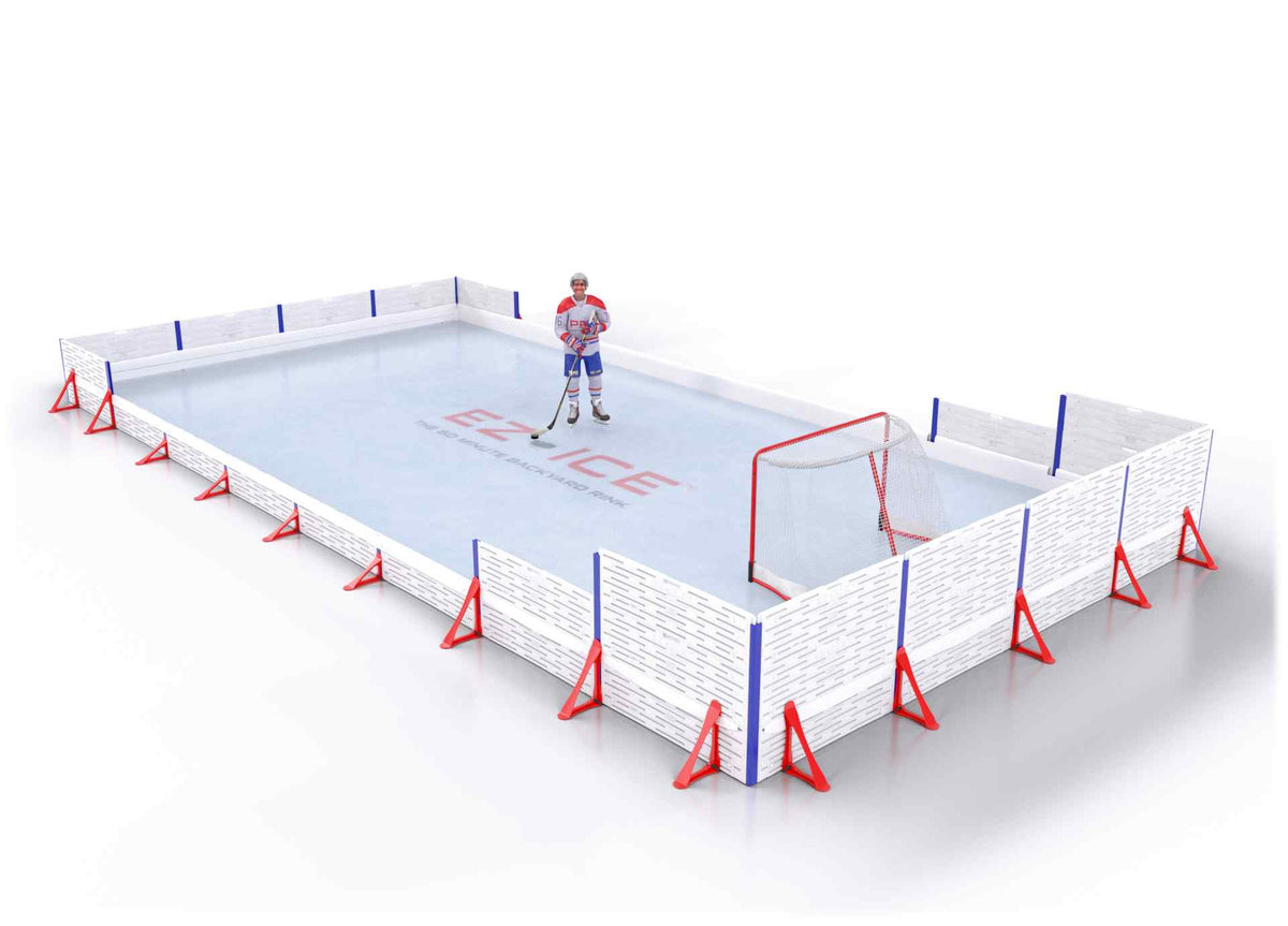 EZ ICE PRO Home Arena System ™ – Upgrade from [PRO // 15ft * 30ft // Net-Classic-Net // Square Corners // No Bumpers] to [PRO // 20ft * 40ft // Double-Classic-Arena // Square Corners // No Bumpers] - WUP000038828