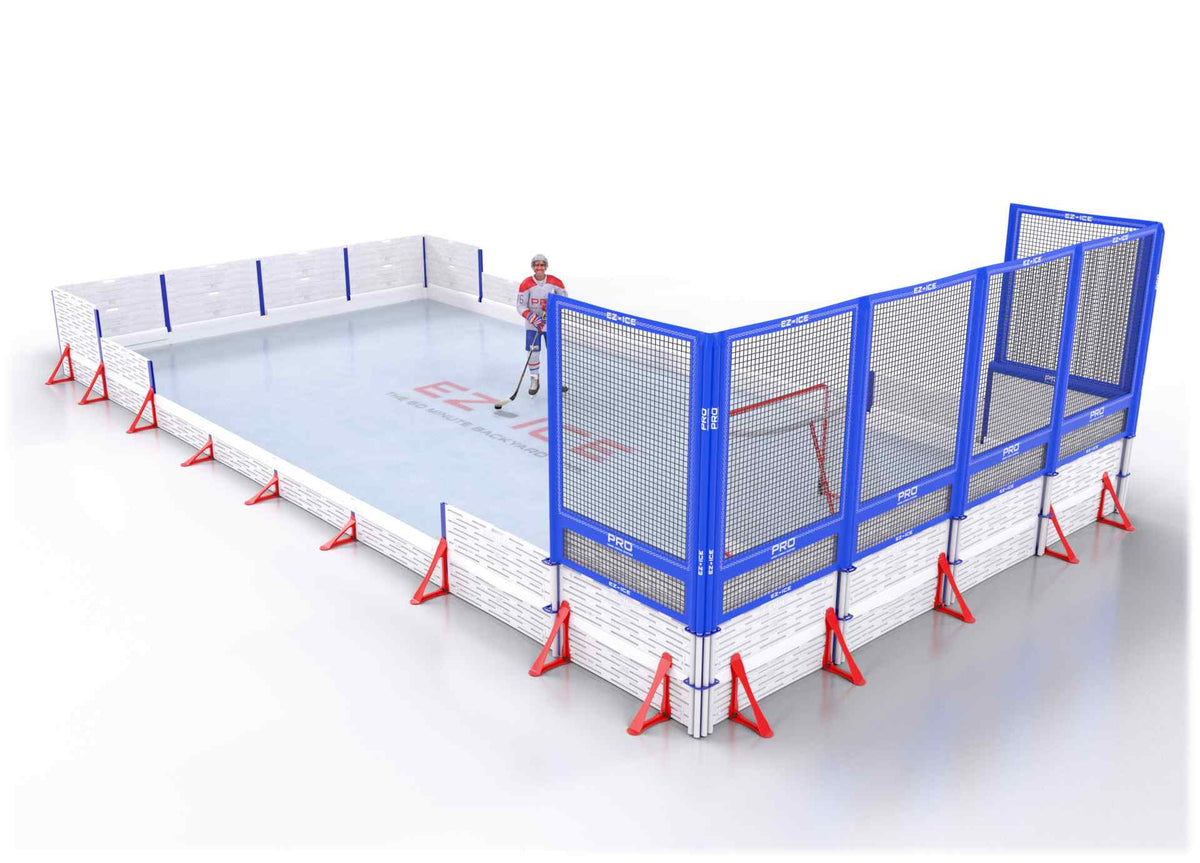 EZ ICE PRO Home Arena System ™ – Upgrade from [ORG // 20ft * 40ft // Classic-Classic-Classic // Square Corners // No Bumpers] to [ORG // 20ft * 40ft // Arena-Classic-Net // Square Corners // No Bumpers] - WUP000038737