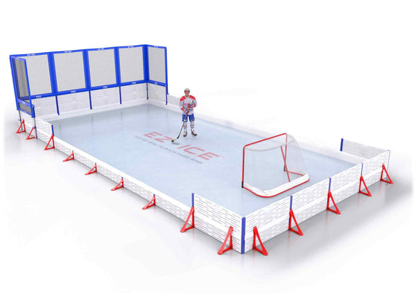 EZ ICE PRO Home Arena System ™ – Upgrade from [ORG // 40ft * 80ft // Classic-Classic-Classic // Square Corners // No Bumpers] to [ORG // 20ft * 40ft // Net-Classic-Double // Square Corners // No Bumpers] - WUP000038918