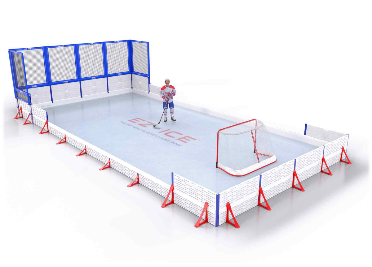 EZ ICE PRO Home Arena System ™ – Upgrade from [PRO // 20ft * 40ft // Double-Classic-Double // Square Corners // No Bumpers] to [PRO // 20ft * 40ft // Net-Classic-Double // Square Corners // No Bumpers] - WUP000039478