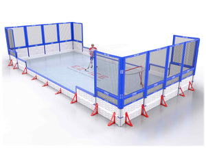 EZ ICE PRO Home Arena System ™ – Upgrade from [PRO // 20ft * 40ft // Classic-Classic-Classic // Square Corners // No Bumpers] to [PRO // 20ft * 40ft // Net-Classic-Net // Square Corners // With Bumpers] - WUP000037170