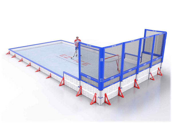 EZ ICE PRO Home Arena System ™ – Upgrade from [ORG // 20ft * 40ft // Double-Classic-Double // Square Corners // With Bumpers] to [ORG // 20ft * 40ft // Classic-Classic-Net // Square Corners // With Bumpers] - WUP000037978