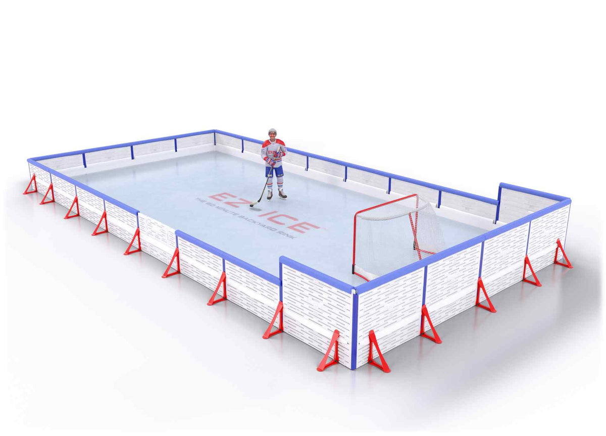 EZ ICE PRO Home Arena System ™ – New Rink: [PRO // 20ft * 40ft // Double-Double-Arena // Square Corners // With Bumpers] - 020040DDASBX