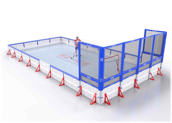 EZ ICE PRO Home Arena System ™ – New Rink: [PRO // 20ft * 40ft // Double-Double-Net // Square Corners // With Bumpers] - 020040DDNSBX