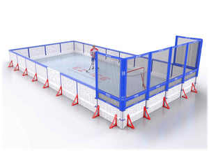 EZ ICE PRO Home Arena System ™ – New Rink: [PRO // 20ft * 40ft // Arena-Arena-Net // Square Corners // With Bumpers] - 020040AANSBX