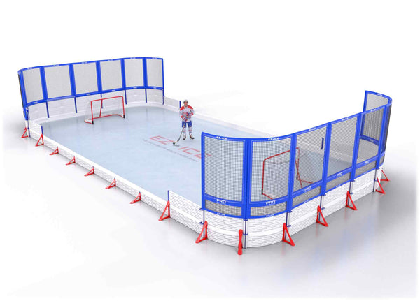 EZ ICE PRO Home Arena System ™ – Upgrade from [PRO // 25ft * 50ft // Classic-Classic-Classic // Round Corners // No Bumpers] to [PRO // 25ft * 50ft // Net-Classic-Net // Round Corners // No Bumpers] - WUP000037435