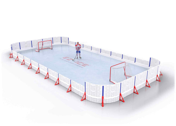 EZ ICE PRO Home Arena System ™ – New Synthetic Ice / Street Hockey Rink: [PRO // 25ft * 50ft // Arena-Double-Arena // Round Corners // No Bumpers] - 025050ADARXS