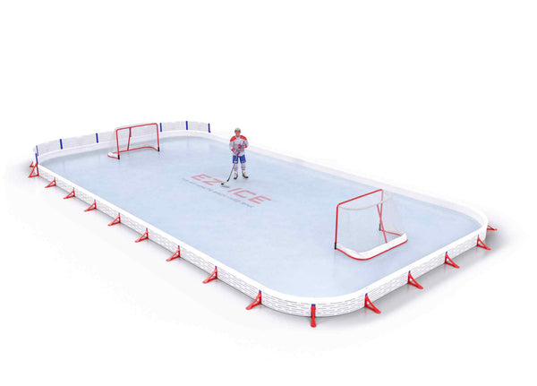 EZ ICE PRO Home Arena System ™ – New Synthetic Ice / Street Hockey Rink: [PRO // 25ft * 50ft // Double-Classic-Classic // Round Corners // No Bumpers] - 025050DCCRXS