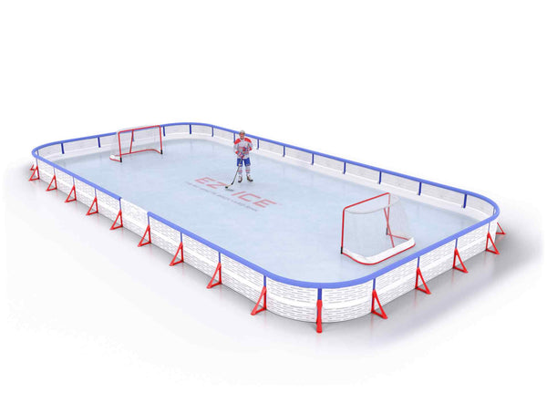 EZ ICE PRO Home Arena System ™ – New Synthetic Ice / Street Hockey Rink: [PRO // 25ft * 35ft // Double-Double-Double // Round Corners // With Bumpers] - 025035DDDRBS
